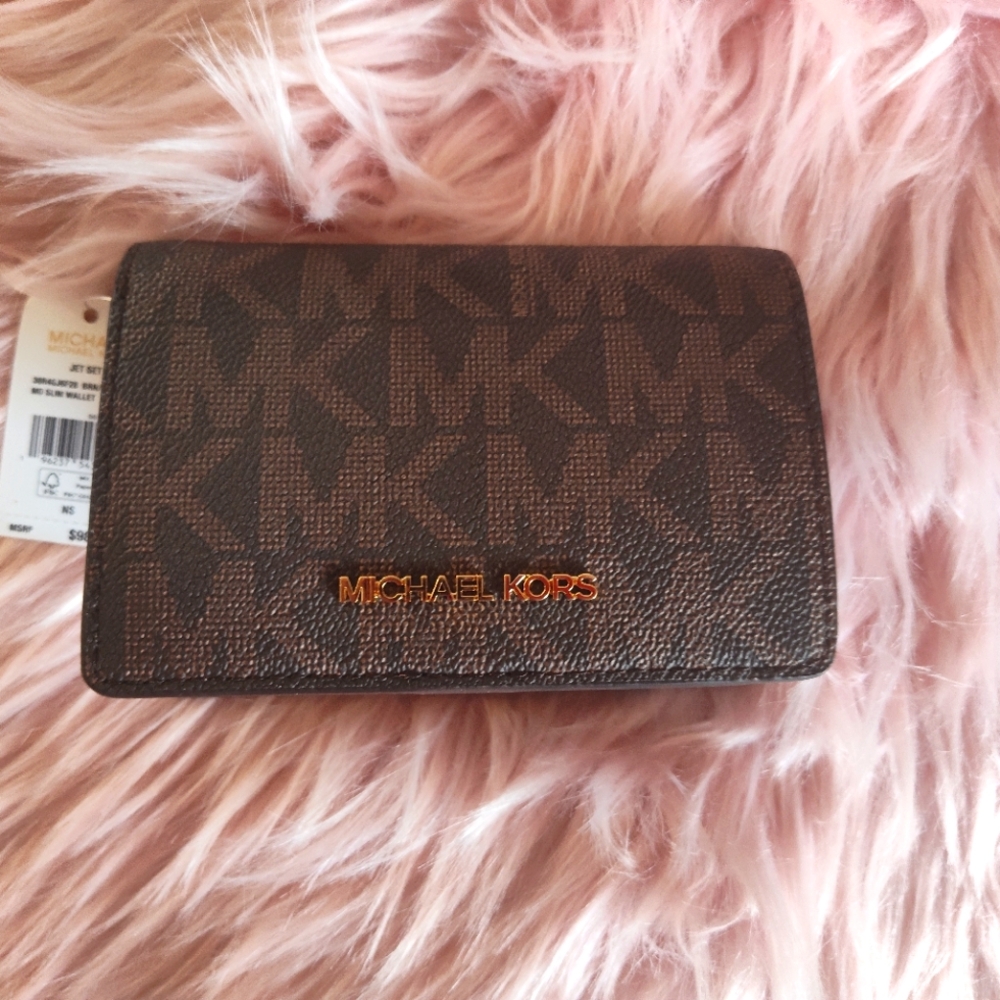 Michael Kors Dark Brown Monogram Wallet